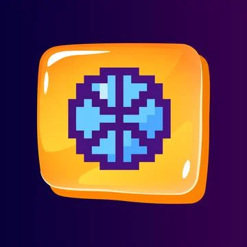 Internet connection glossy ui button with pixelated color icon 스톡 일러스트