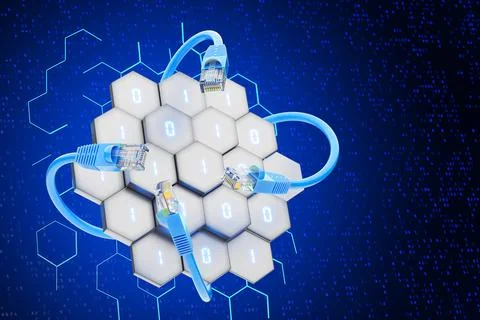 Internet connection. High-speed internet connection. RJ45 Ethernet connectors. Stock Illustration
