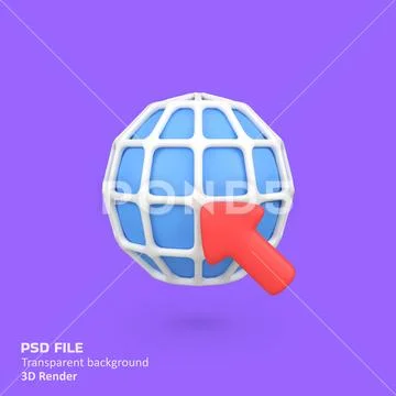 Internet connection isolated 3d render icon illustration PSD Template