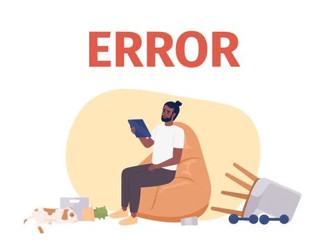 Internet connection keeping dropping vector empty state illustration Stock Illustration