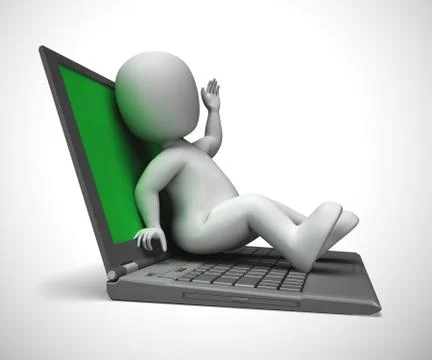 Internet connection means web accessibility and online connection - 3d illust Illustrazione stock