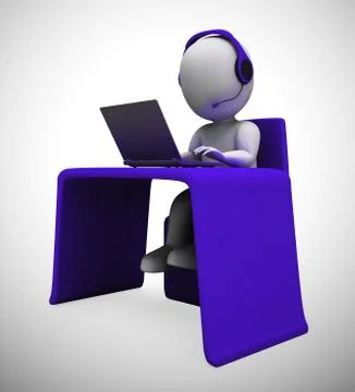 Internet connection means web accessibility and online connection - 3d illust Illustrazione stock