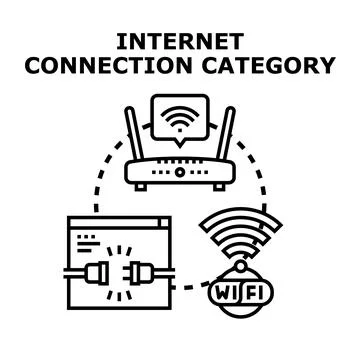 Internet connection options concept illustration Stock Illustration