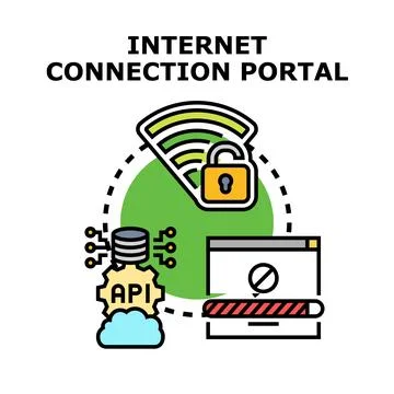 Internet connection portal access security and data gateway Stock Illustration