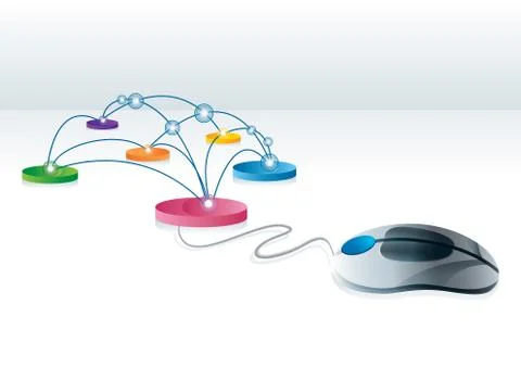 Internet connection on reflecting surface,conceptual vector illustration Stock Illustration