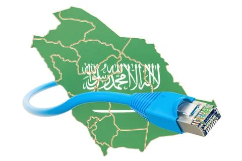Internet connection in Saudi Arabia concept. 3D rendering Stock Illustration