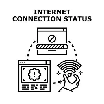 Internet connection status display with outage warning Stockillustratie