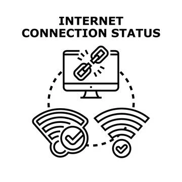 Internet connection status icon concept Stock Illustration