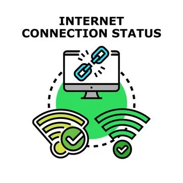 Internet connection status icon concept Stock Illustration