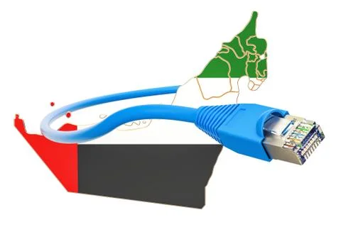 Internet connection in UAE concept. 3D rendering Stock Photos