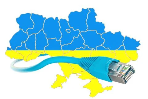 Internet connection in Ukraine concept. 3D rendering Illustrazione stock