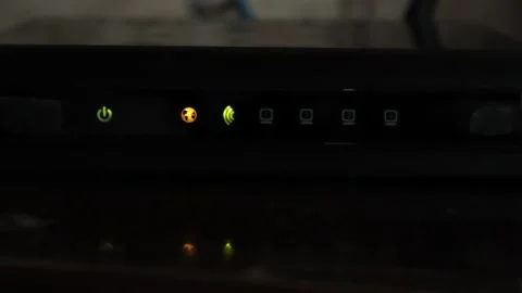 The Internet connection on a Wi-Fi router. Internet connection indicators. Stock Footage 170332446