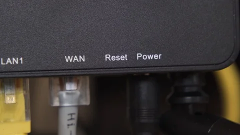 Internet connection with wlan router in home office Stock Footage 125606311
