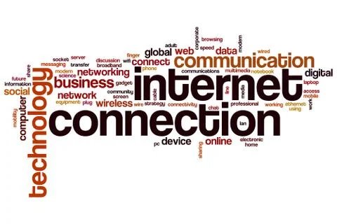 Internet connection word cloud Stock Illustration