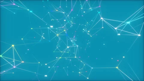Internet connection.Abstract geometrical background with moving lines and dots Stock Footage 98219083