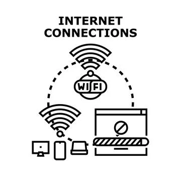 Internet connections having problems with wi fi network Stock Illustration