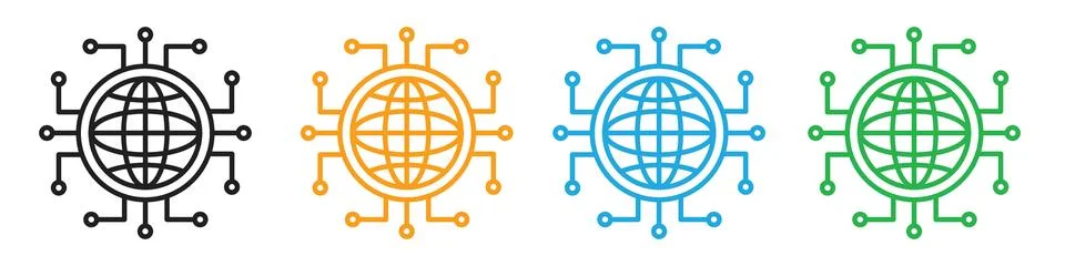 Internet Connectivity Global Network Icon for Tech and Communication Stock Illustration