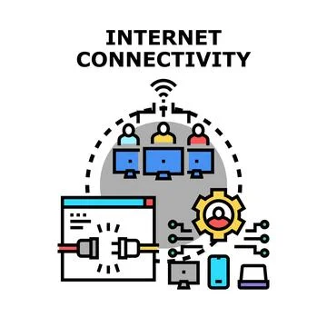 Internet connectivity illustration developing global networking solutions Stock Illustration