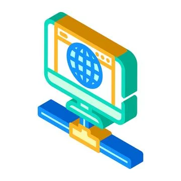 Internet connectivity industry 3 isometric icon vector illustration 스톡 일러스트