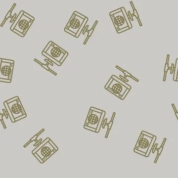 Internet connectivity industry 3 line vector seamless pattern 库存插图