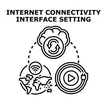 Internet connectivity interface setting concept technology Stockillustratie