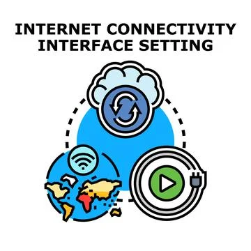 Internet connectivity interface setting concept technology Stock Illustration