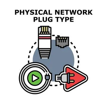 Internet connectivity network media plug types Stock-Illustration