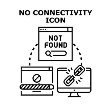 Internet connectivity problem concept with broken link Stock Illustration