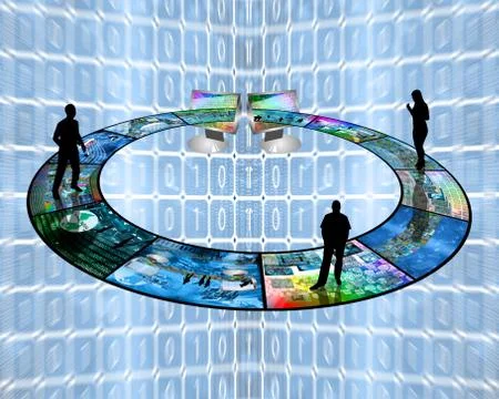 Internet connects people 库存插图