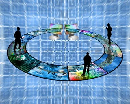 Internet connects people 库存插图