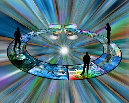 Internet connects people 库存插图