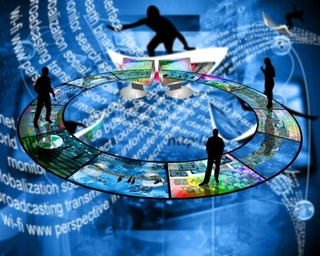Internet connects people 库存插图