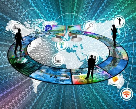 Internet connects people 库存插图