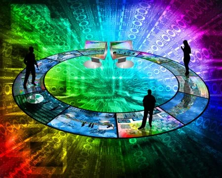 Internet connects people 库存插图