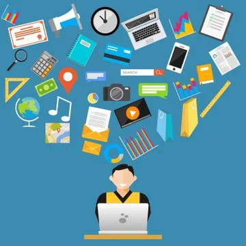 Internet content or web content concept. Stock Illustration