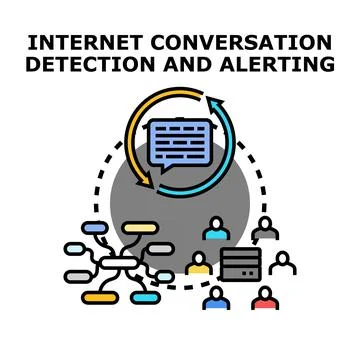 Internet conversation detection and alerting for data analysis Stock Illustration