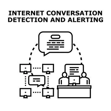 Internet conversation detection and alerting vector concept イラスト素材