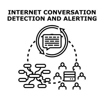 Internet conversation detection and alerting for data analysis Stock Illustration
