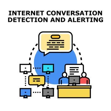 Internet conversation detection and alerting vector concept Stock Illustration