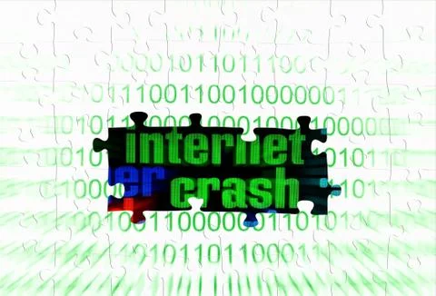 Internet crash puzzle concept Stock Illustration