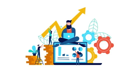 Internet creative business teamwork man animation Stock Footage 95148719
