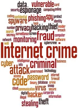 Internet crime, word cloud concept Stock Illustration
