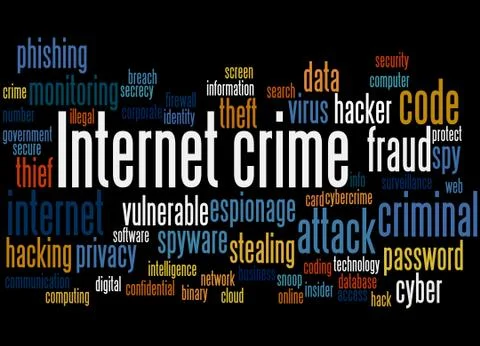 Internet crime, word cloud concept 스톡 일러스트