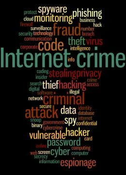 Internet crime, word cloud concept Stockillustratie