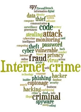 Internet crime, word cloud concept Stock Illustration