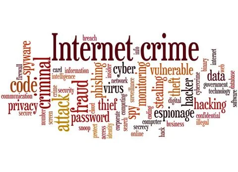 Internet crime, word cloud concept Ilustração Stock