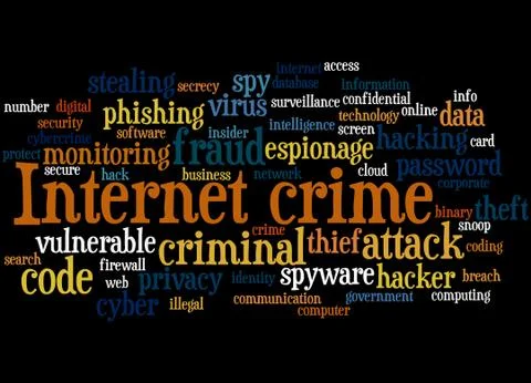 Internet crime, word cloud concept Stock Illustration