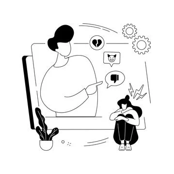 Internet criticism abstract concept vector illustration. Stock Illustration