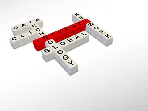 Internet crossword cubes Stock Illustration