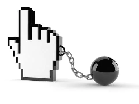Internet cursor with chain Stock Illustration